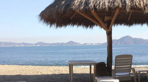 Palapa on a beach in Mexico Video stock 1071467