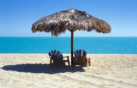 Palapa on the beach Foto stock