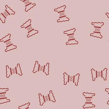 Palatal expander orthodontist glyph vector seamless pattern Illustrazione stock