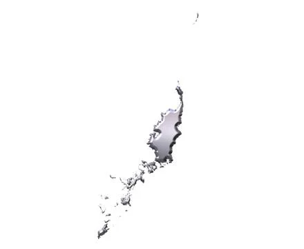 Palau 3D Silver Map Stock Illustration