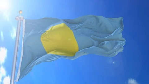 Palau animated flag pack in 3D and green screen Stock Footage 119932312