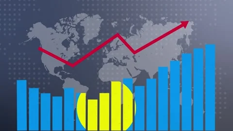 Palau bar chart graph with ups and downs, increasing values, concept of eco.. Stock Footage 277853294