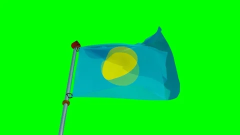 Palau Flag in 3D Stock Footage 158382728
