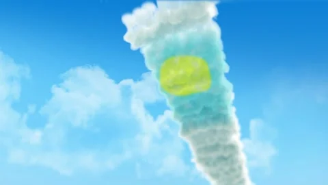 Palau Flag 3D Render Animation Created with Colored Smoke Trails by Aircraft Vídeo Stock 332309714