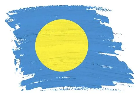 Palau flag background paint splash brushstroke Stock Illustration