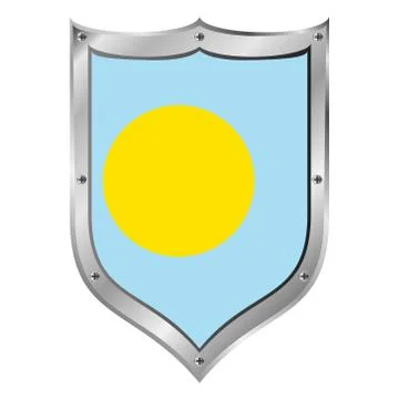 Palau flag button. Illustrazione stock