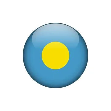 Palau Flag Circle Button Vector Template Stock Illustration