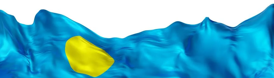 Palau flag features a blue background with a yellow circle in the center. Thi Stock Illustration