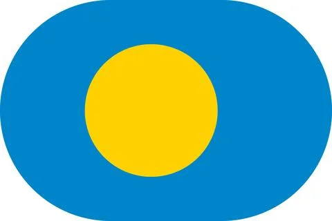 Palau flag in flat oval design Illustrazione stock