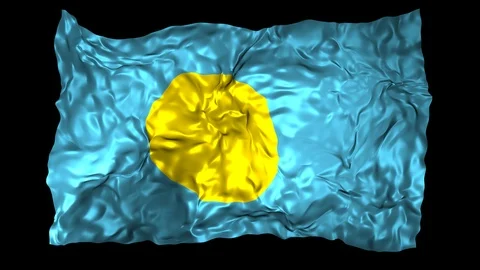 Palau flag Stock Footage 110826126