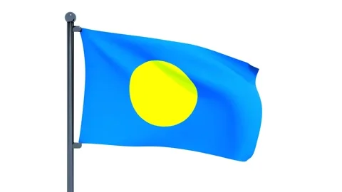 Palau Flag Stock Footage 150204033