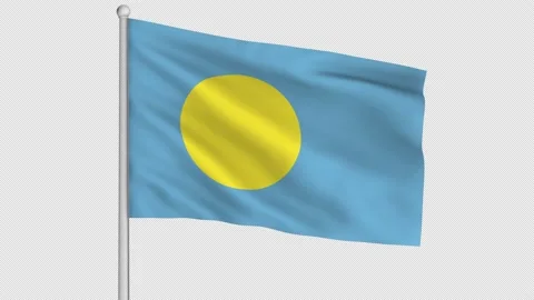 Palau Flag Stock-Footage 225335749