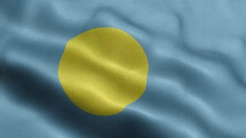 Palau flag Front Stock Footage 318667770