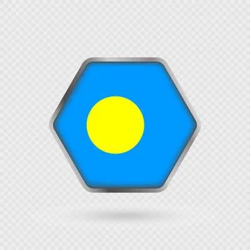 Palau flag in a hexagon frame. Stock Illustration