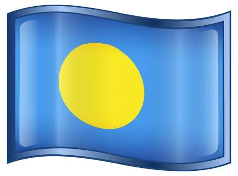 Palau flag icon. Illustration