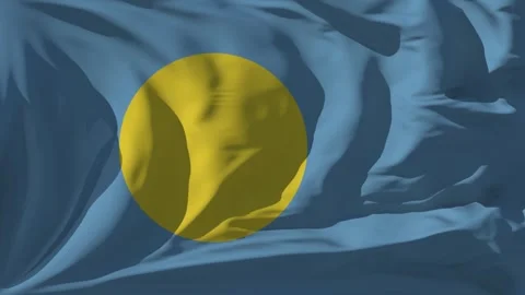Palau Flag Loop Stock Footage 295749191
