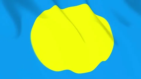 Palau Flag Seamless Loop 4k 60fps on Sky Background Stock Footage 340348851
