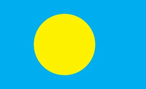 Palau  flag. Simple vector Palau  flag Stock Illustration