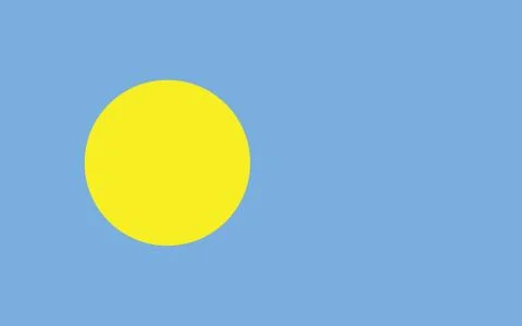 Palau flag vector graphic. Rectangle Palauan flag illustration. Palau country 스톡 일러스트