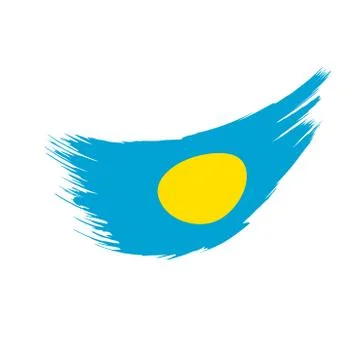 Palau flag, vector illustration Stock Illustration