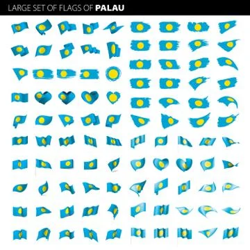 Palau flag, vector illustration Stock Illustration