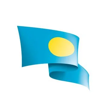 Palau flag, vector illustration on a white background Stock Illustration