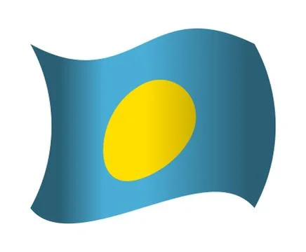 Palau flag waving in the wind Illustrazione stock