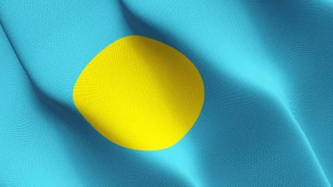 Palau flag waving on wind. Stock-Illustration