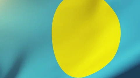 Palau flag waving in the wind. Looping sun rises style.  Animation loop 스톡 동영상 48597869