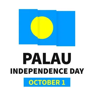 Palau Independence Day typography poster. National holiday celebrate on Octob Illustrazione stock