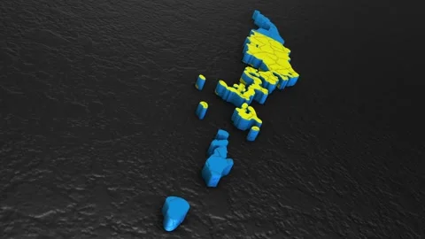 Palau map 3d. 3d map of Palau. Stock Footage 274632685
