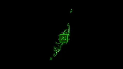 Palau Map AI Chipset Technology Opener Video stock 337082074