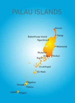 Palau map Vector color map of Palau Copyright: xZoonar.com/RuslanxOlinchuk... Stock Photos