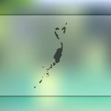 Palau map. Vector silhouette of Palau. Blurred background Stock Illustration