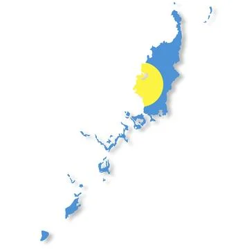Palau map on white background with clipping path 3d illustration Stock Illustration
