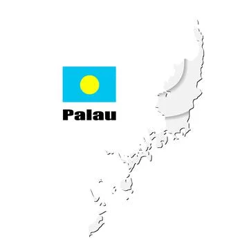 Palau map on white background. vector illustration. Stock Illustration