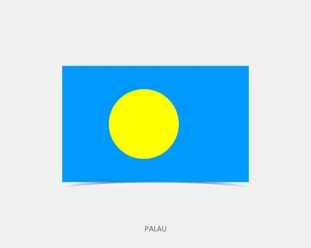 Palau Rectangle flag icon with shadow. Illustrazione stock