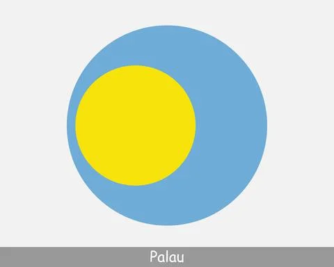 Palau Round Flag Stock Illustration