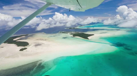 Palau tropical islands and lagoon from the air Stock Footage