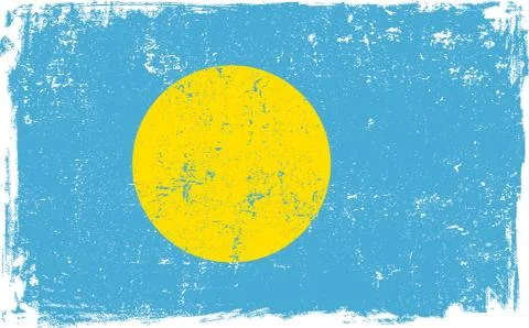 Palau Vector Flag on White Stock Illustration