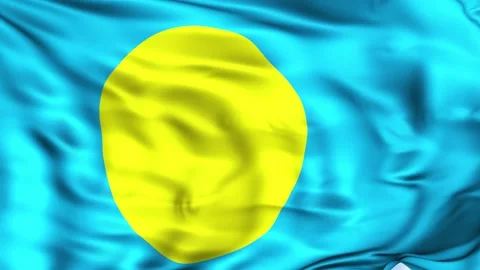 Palau Waving Flag Background 스톡 동영상 204137826