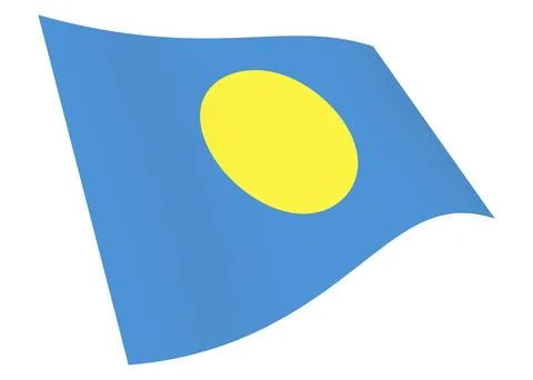 Palau waving flag with clipping path Stock Illustration