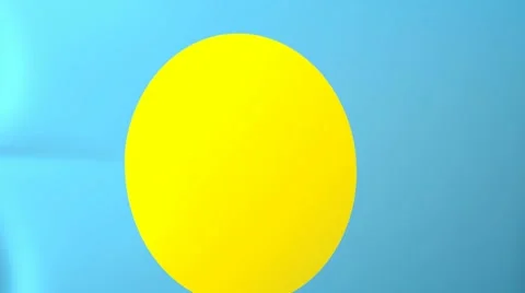 Palau Waving Flag Stock Footage 10762317