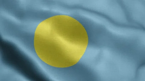 Palau waving flag texture realistic Stock Footage 143181874