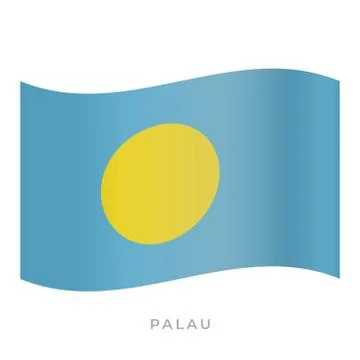 Palau waving flag vector icon. Vector illustration isolated on white. 스톡 일러스트