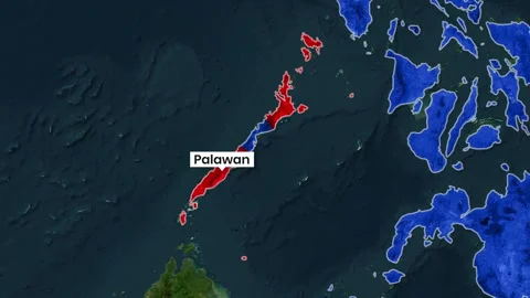 Palawan highlighted on a dynamic map of the Philippines Stock Footage 341782279