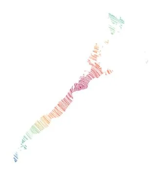 Palawan map filled with concentric circles. Sketch style circles in shape o.. Stock Illustration