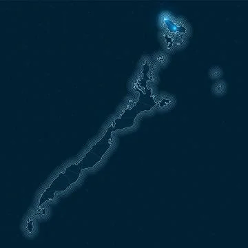 Palawan network map. Abstract geometric map of the island. Digital connecti.. Illustrazione stock