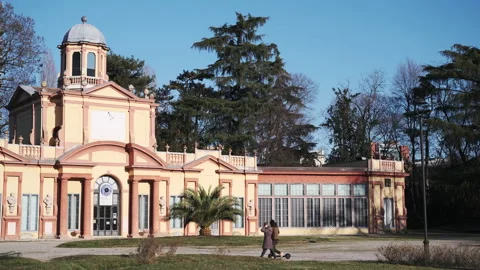 Palazzina Ducale, inside the Estense public gardens, Modena, Italy Видео 168754276