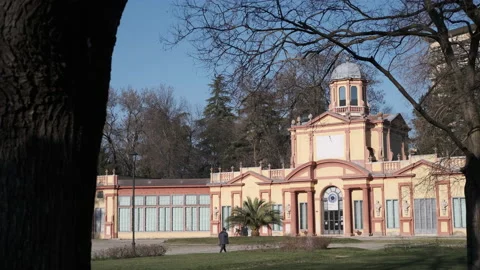 Palazzina Ducale, inside the Estense public gardens, Modena, Italy Stock-Footage 168769624